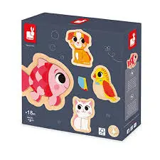 [J07115] 4 puzzles évolutifs - Animaux de compagnie