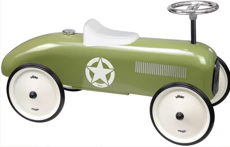 [vi1044] Porteur voiture métal - Vintage Vert kaki - Vilac