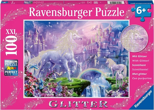 [129072] Puzzle scintillant -  Royaume de la licorne 100 Pcs