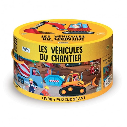 Puzzle Les véhicules du chantier +livre