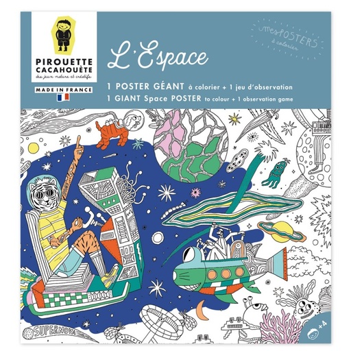 Pirouette cacahouète - Poster géant à colorier espace