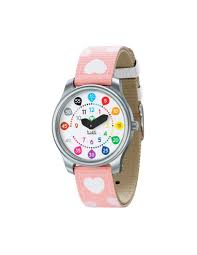 montre twistiti chiffres +bracelet coeurs rose