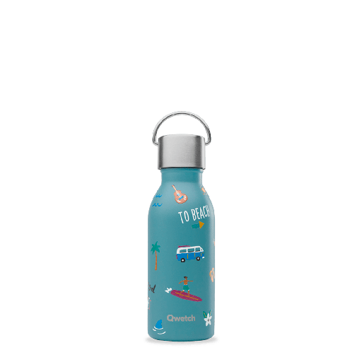 [QK9010] Bouteille isotherme inox - Honolulu - Bleu acier - 350ml capuchon pas paille