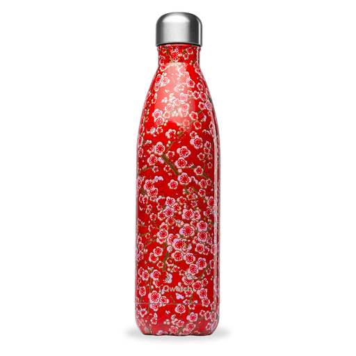 [QD3276] Bouteille isotherme - Flowers - Rouge - 750ml