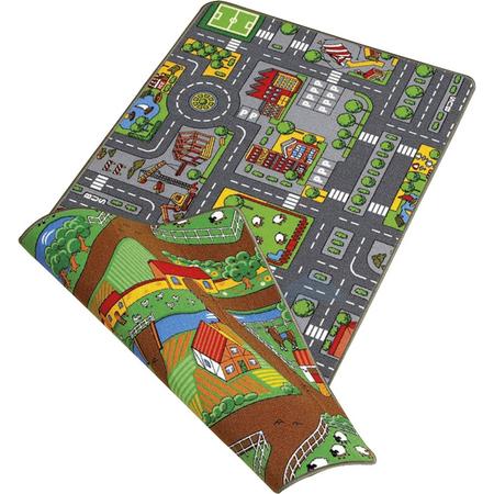 [018982] Tapis de jeu 2 faces voiture/campagne 80X120 cm