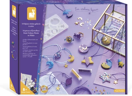 [j07937] 14 bijoux résine galaxie