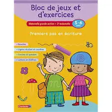 Bloc de jeux et d'exercises - Premiers pas en écriture 5-6 ans