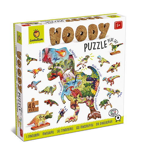 [5822143] Ludattica Woody - Puzzle Les Dinosaures 48 pcs
