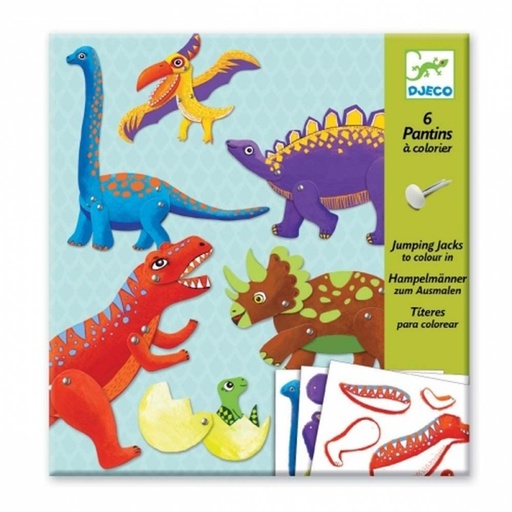 [DJ09680] 6 Pantins à Colorier - Dino