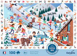 [327500] Puzzle 100pcs Cherche et trouve Sports d'Hiver