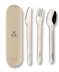 Citron - Ensemble de Couverts avec Boîte en Silicone Cerise