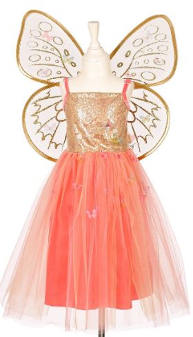 [100988] Robe rose Joanna + ailes 3-4 ans
