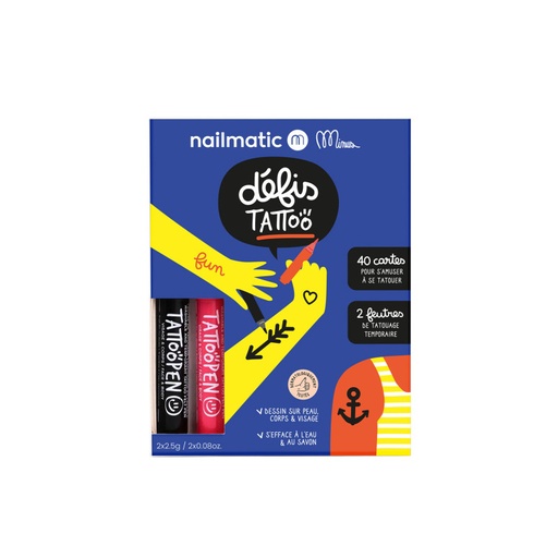 [141TMINUS] Set duo defis tattoo pen minus - 40 cartes