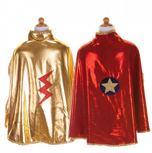 [56055] Déguisement - Cape réversible rouge/doré 5-6 ans