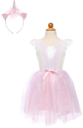 [30723] Déguisement - Robe licorne de rêve irisée/rose - 3-4 ans