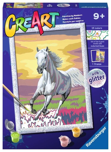 Creart - Cheval blanc avec paillettes