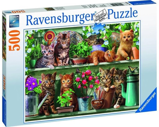 [148240] Puzzle Chats sur l'étagère 500 pcs