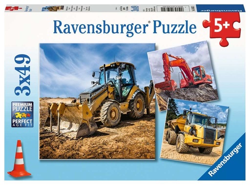 [050321] Puzzle Véhicules de chantier en service 3x49 pcs
