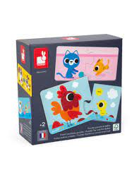 [J02637] Puzzles duo parents et bébés animaux
