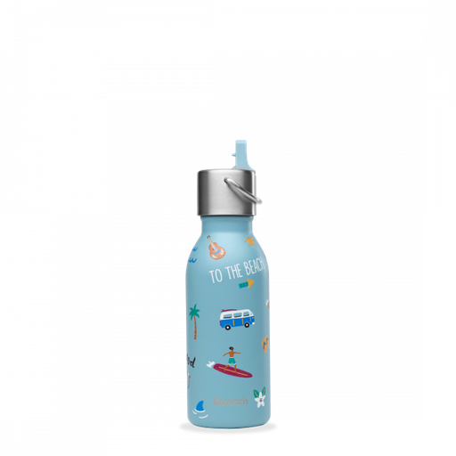 [QK9020] Bouteille isotherme - Kids Honolulu - Bleu acier - 350 ml paille