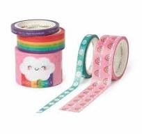 [TAP0008] Set de 5 rubans adhésifs en papier Rainbow