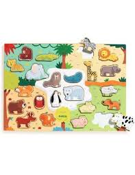 [DJ01830] Puzzle - Puzzlo animaux en bois - 22 pcs