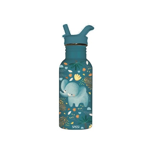 [1136] gourde éléphant isotherme 350ml avec paille