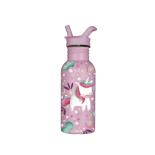[1167] Gourde licorne isotherme 350ml avec paille