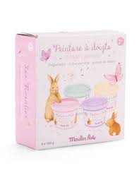 [710609] 4 pots de peinture à doigts pastel Les Rosalie