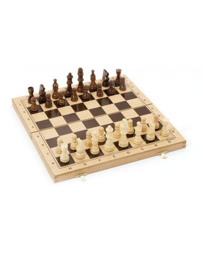 [8132] Jeu d'échecs boite bois pliable
