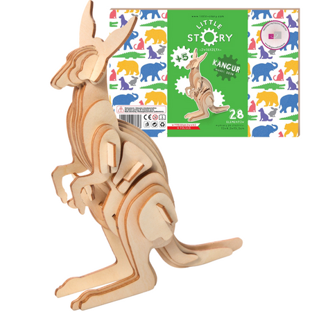 Little Story Wooden Model 3D Puzzle - Kangourou