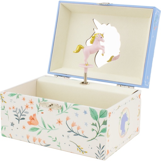 [5085] Coffre musical 2 tiroirs Licorne