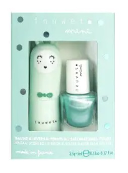 [VINDV01] Duo baume à lèvres & vernis Inuwet pomme turquoise