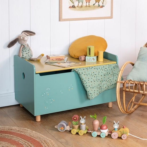 [678650] Coffre à jouets Trois petits lapins