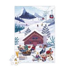 [02494] Soirée puzzle Hiver à la montagne 500pcs