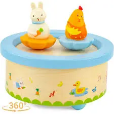 Boite à musique - Poule et lapin
