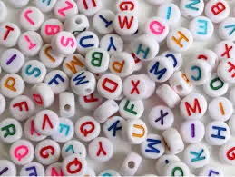 Pot de perles Lettres - Multicouleur