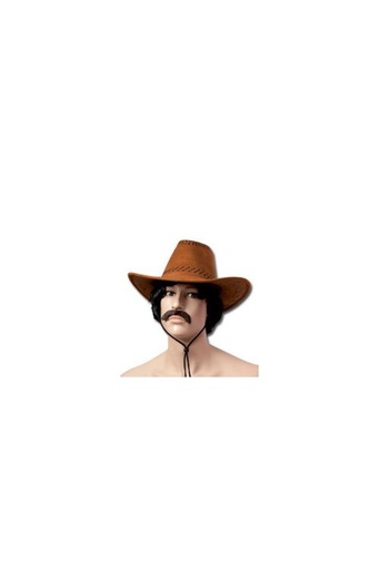 [82010] Chapeau style nubuck cowboy - adulte -  marron