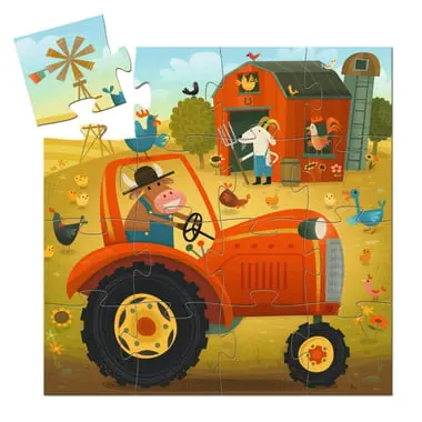 [DJ07275] Puzzle - Le tracteur 16 pièce