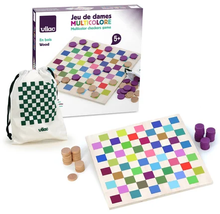 Jeu de dames multicolore