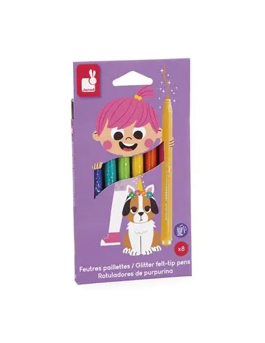 [J07412] Feutres pailletés X8
