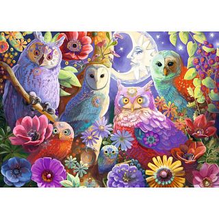 Puzzle Hiboux colorés - 300pc