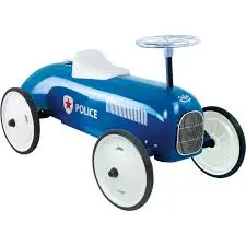 [1043] Porteur voiture Vintage police bleu
