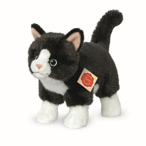Chat blanc et noir peluche