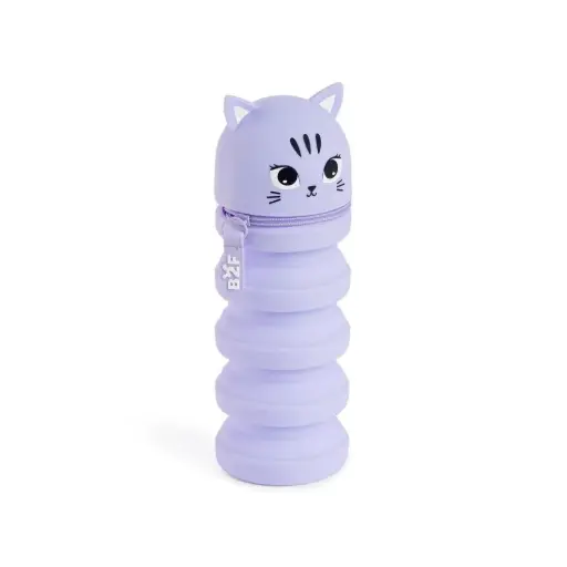 Trousse pliable chat violet