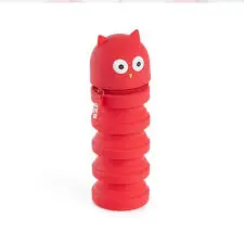 Trousse pliable chouette rouge