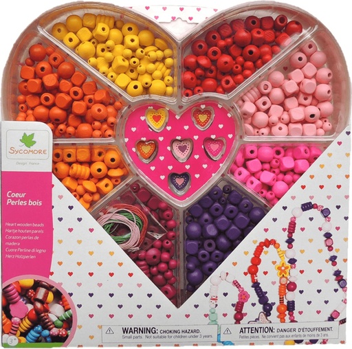 Coeur Perles Bois