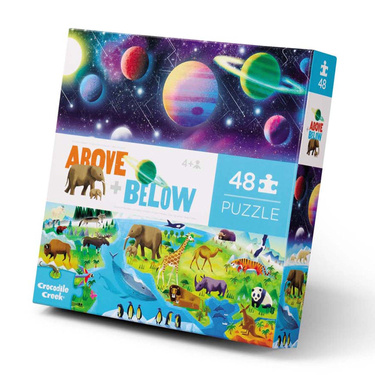 Puzzle dessus dessous la terre et l'espace
