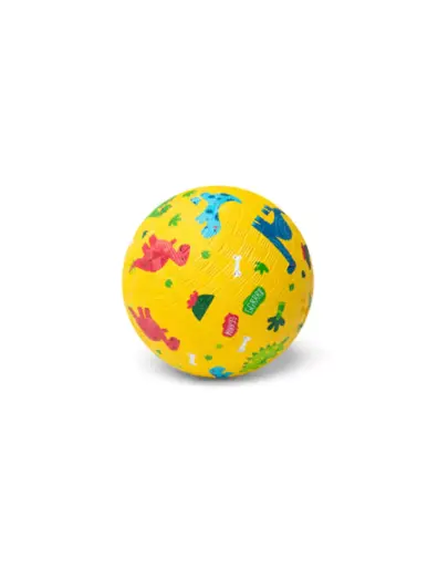 Little L - Balle Caoutchouc Dino Jaune - 13cm