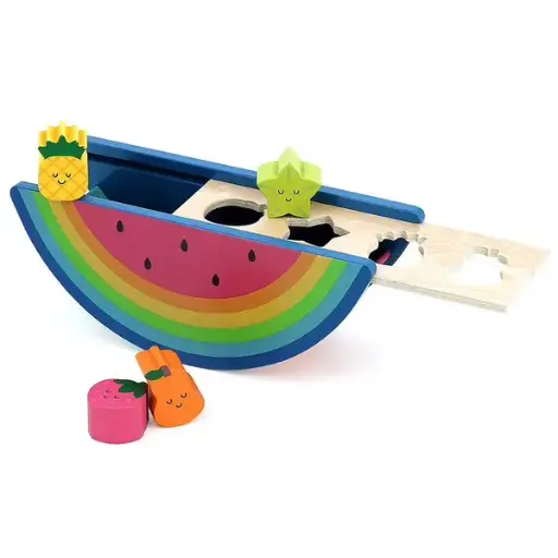 [3048700074256] Boîte à formes fruits en bois
